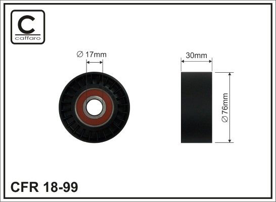 Deflection/Guide Pulley, V-ribbed belt CAFFARO 18-99