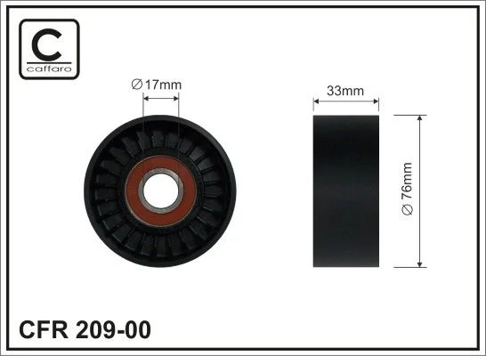 Deflection/Guide Pulley, V-ribbed belt CAFFARO 209-00