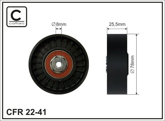Deflection/Guide Pulley, V-ribbed belt CAFFARO 22-41