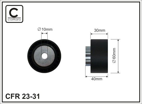 Deflection/Guide Pulley, timing belt CAFFARO 23-31