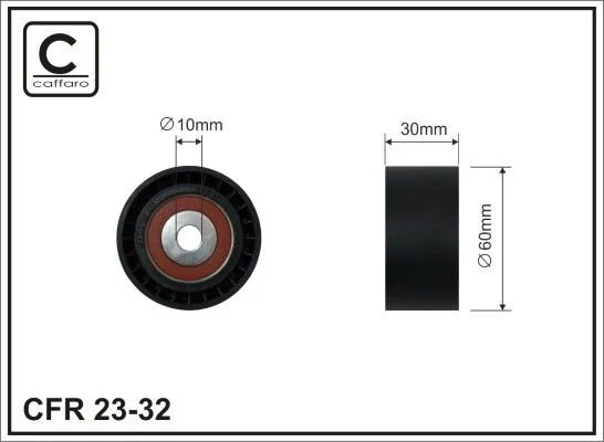 Deflection Pulley/Guide Pulley, timing belt CAFFARO 23-32
