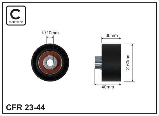 Deflection/Guide Pulley, timing belt CAFFARO 23-44