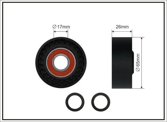 Deflection/Guide Pulley, V-ribbed belt CAFFARO 237-00