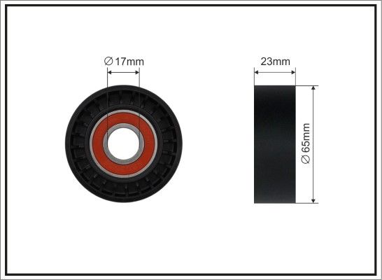 Tensioner Pulley, V-ribbed belt CAFFARO 261-00