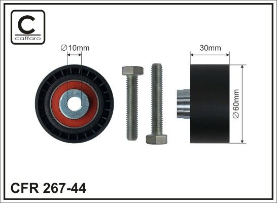 Deflection/Guide Pulley, timing belt CAFFARO 267-44