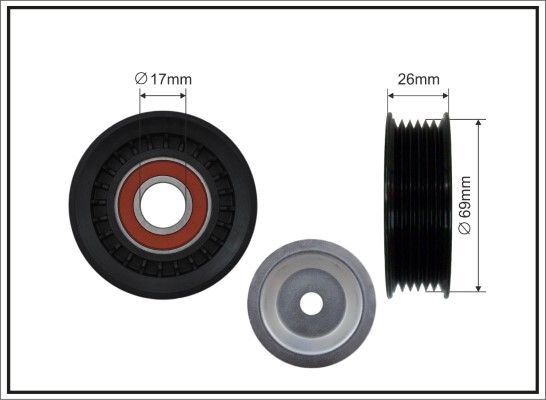 Tensioner Pulley, V-ribbed belt CAFFARO 268-00