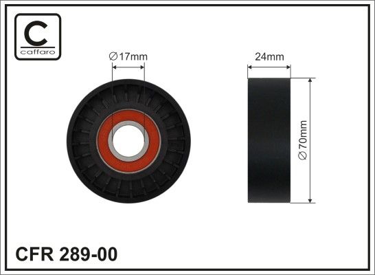 Tensioner Pulley, V-ribbed belt CAFFARO 289-00