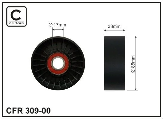 Deflection/Guide Pulley, V-ribbed belt CAFFARO 309-00