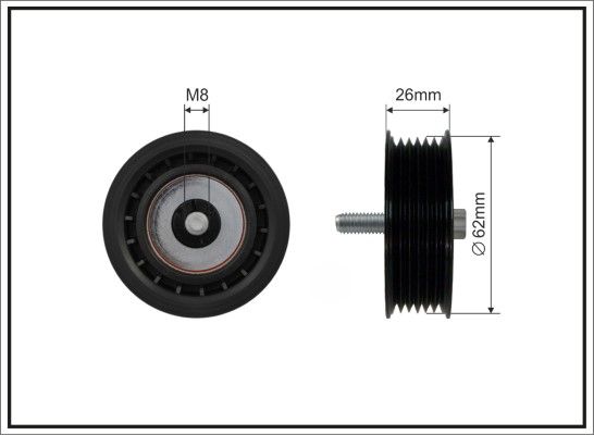 Deflection/Guide Pulley, V-ribbed belt CAFFARO 317-00