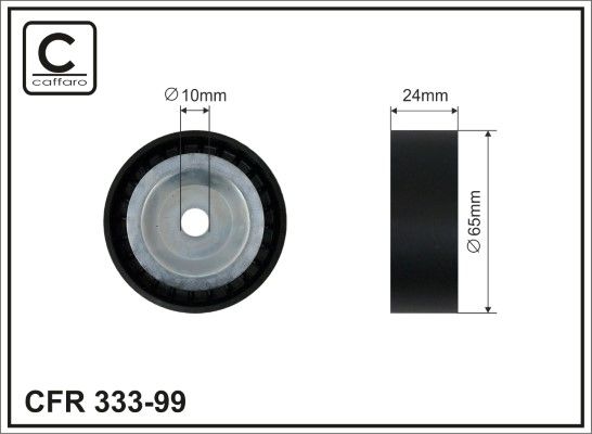 Tensioner Pulley, V-ribbed belt CAFFARO 333-99