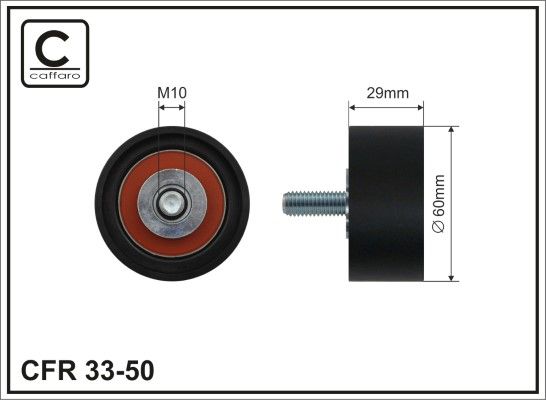 Deflection/Guide Pulley, timing belt CAFFARO 33-50