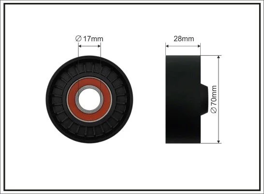 Deflection/Guide Pulley, V-ribbed belt CAFFARO 339-00