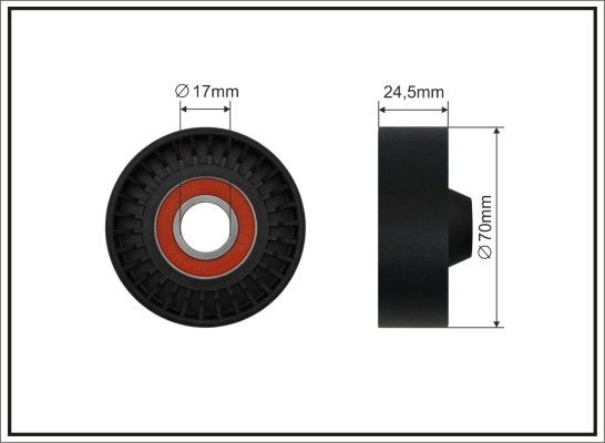 Deflection/Guide Pulley, V-ribbed belt CAFFARO 341-00