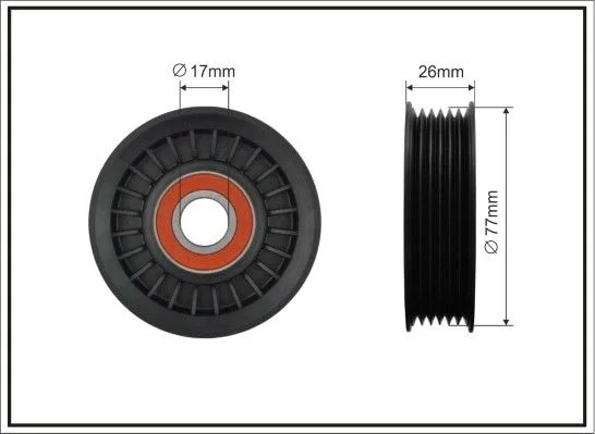 Deflection/Guide Pulley, V-ribbed belt CAFFARO 358-00