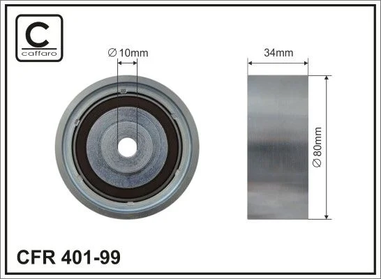 Deflection Pulley/Guide Pulley, timing belt CAFFARO 401-99