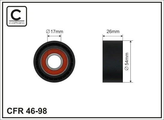 Deflection/Guide Pulley, V-ribbed belt CAFFARO 46-98