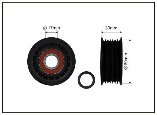 Deflection/Guide Pulley, V-ribbed belt CAFFARO 495-40