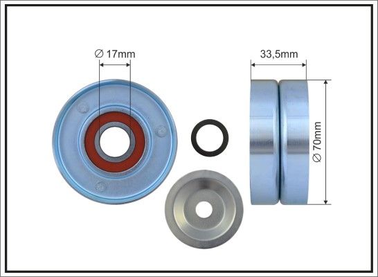 Tensioner Pulley, V-ribbed belt CAFFARO 500026