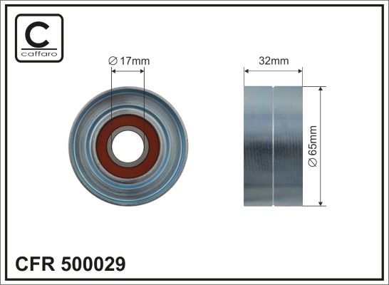 Tensioner Pulley, V-ribbed belt CAFFARO 500029