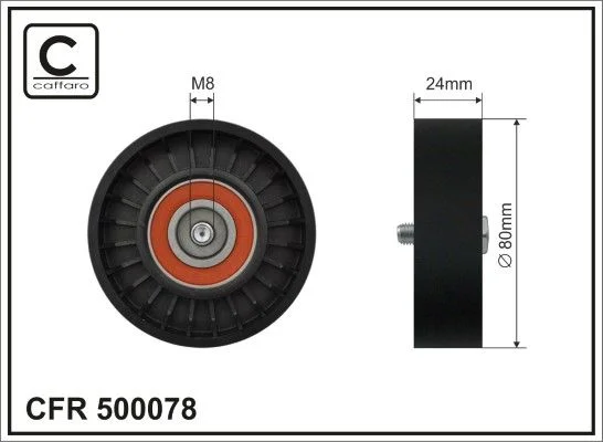 Deflection/Guide Pulley, V-ribbed belt CAFFARO 500078