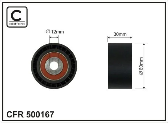 Tensioner Pulley, timing belt CAFFARO 500167