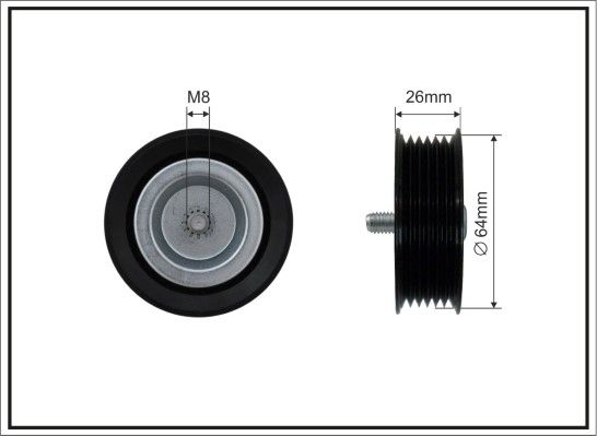 Deflection/Guide Pulley, V-ribbed belt CAFFARO 500178