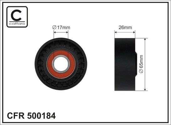 Tensioner Pulley, V-ribbed belt CAFFARO 500184