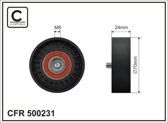 Tensioner Pulley, V-ribbed belt CAFFARO 500231