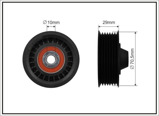 Deflection/Guide Pulley, V-ribbed belt CAFFARO 500250