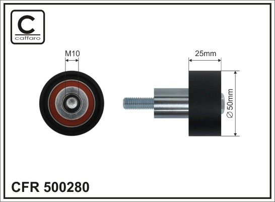 Deflection/Guide Pulley, timing belt CAFFARO 500280