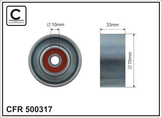 Deflection/Guide Pulley, V-ribbed belt CAFFARO 500317