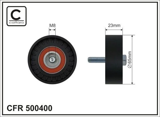 Deflection/Guide Pulley, V-ribbed belt CAFFARO 500400