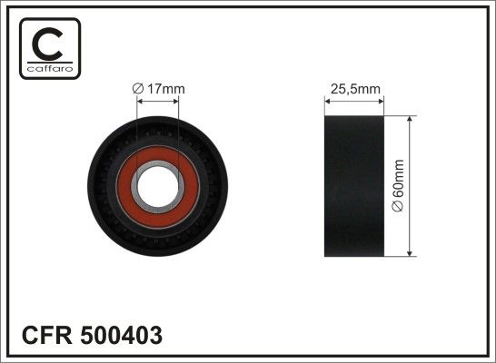 Deflection/Guide Pulley, V-ribbed belt CAFFARO 500403