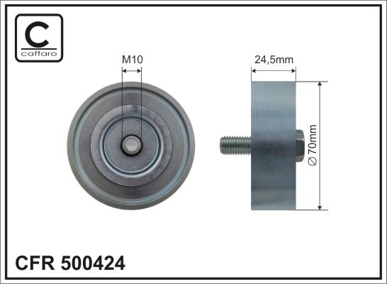 Deflection/Guide Pulley, V-ribbed belt CAFFARO 500424