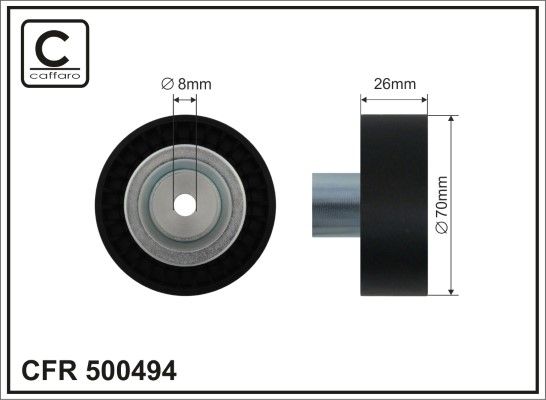 Deflection/Guide Pulley, V-ribbed belt CAFFARO 500494