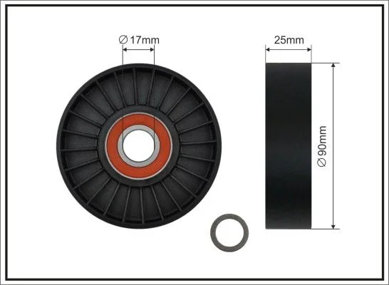 Deflection/Guide Pulley, V-ribbed belt CAFFARO 97-00
