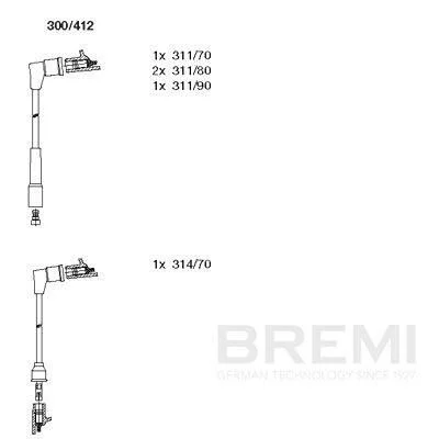 Uždegimo laido komplektas bremi 300/412