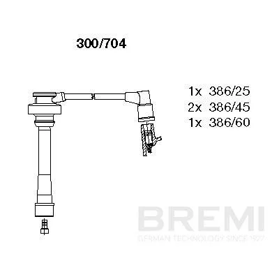 Uždegimo laido komplektas bremi 300/704