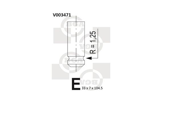 Válvula de admissão BGA V003471