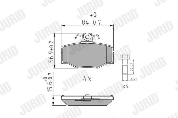 Brake Pad Set, disc brake JURID 571421J