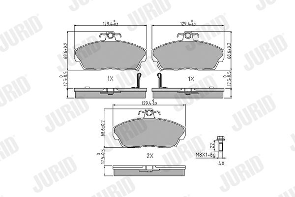 Brake Pad Set, disc brake JURID 571438J