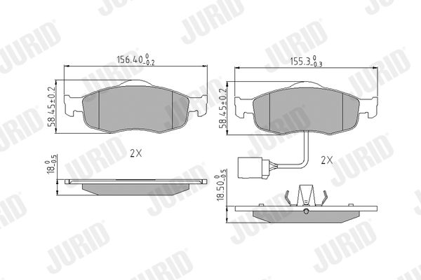 Brake Pad Set, disc brake JURID 571522J