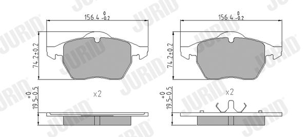 Brake Pad Set, disc brake JURID 571935J