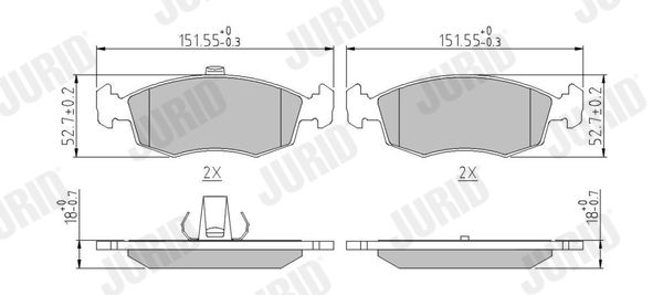 Brake Pad Set, disc brake JURID 571974J