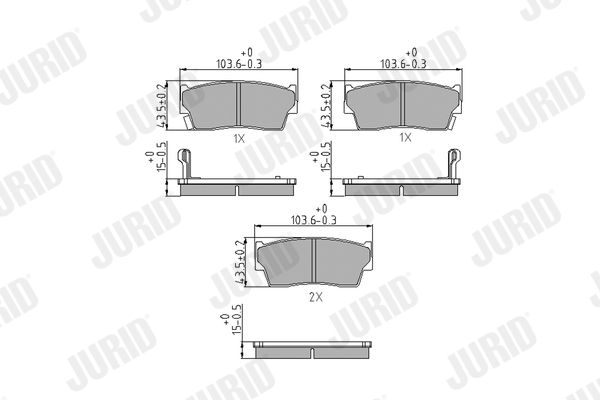 Brake Pad Set, disc brake JURID 572166J