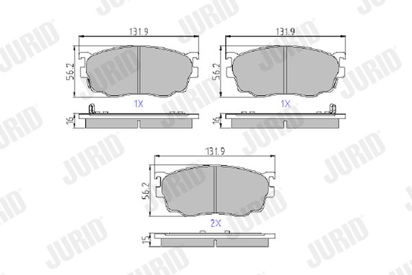 Brake Pad Set, disc brake JURID 572444J