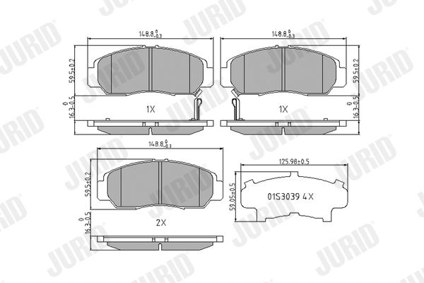 Brake Pad Set, disc brake JURID 572449J