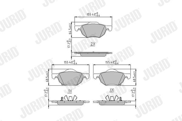 Brake Pad Set, disc brake JURID 572480J