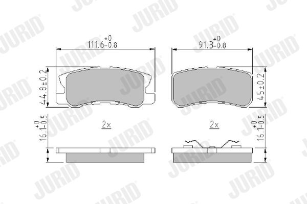 Brake Pad Set, disc brake JURID 572498J