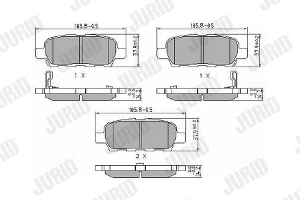 Brake Pad Set, disc brake JURID 572501J